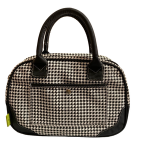 Cute Black White Houndstooth Lunch Bag with handles
